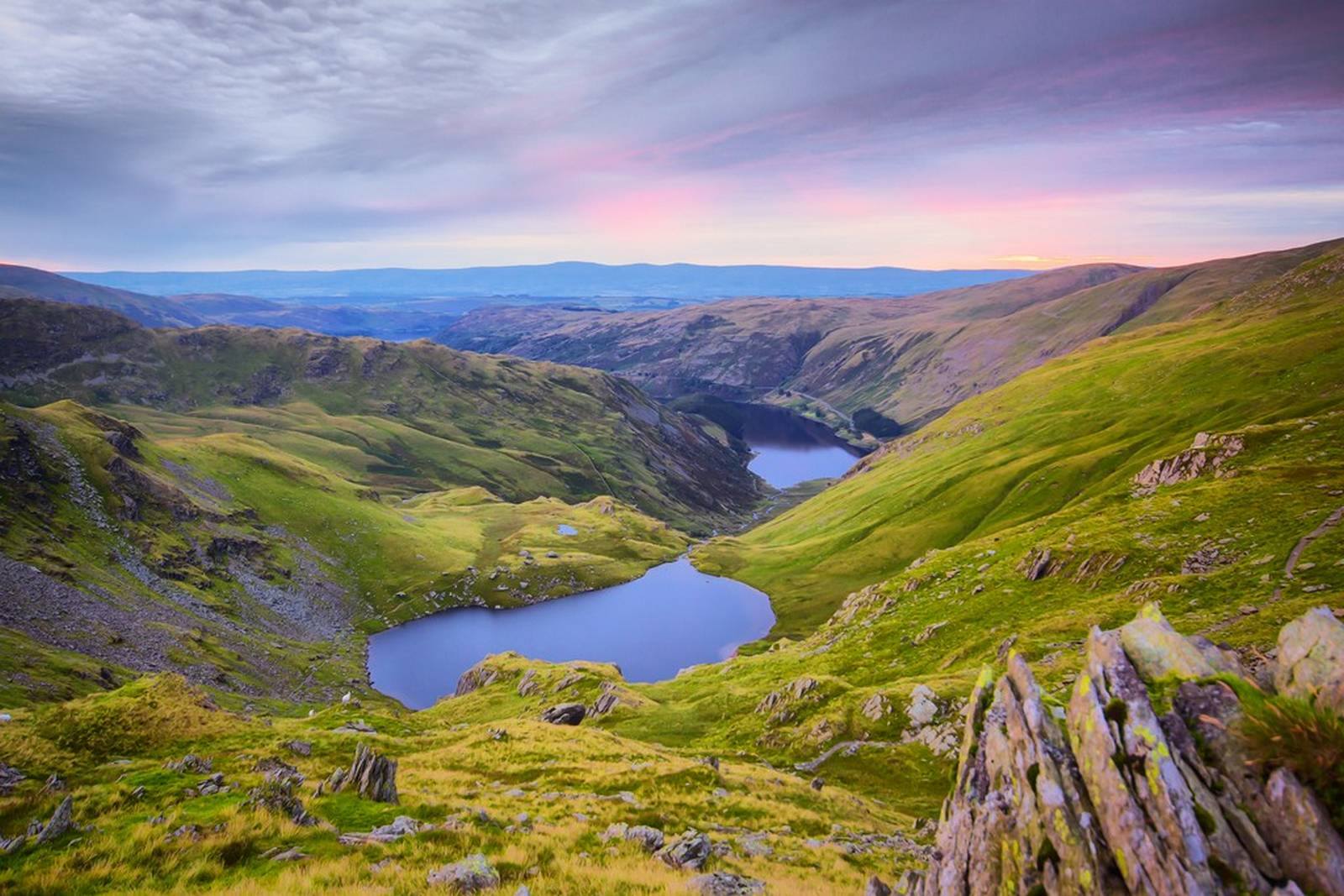 A scenic view of the Lake District fells